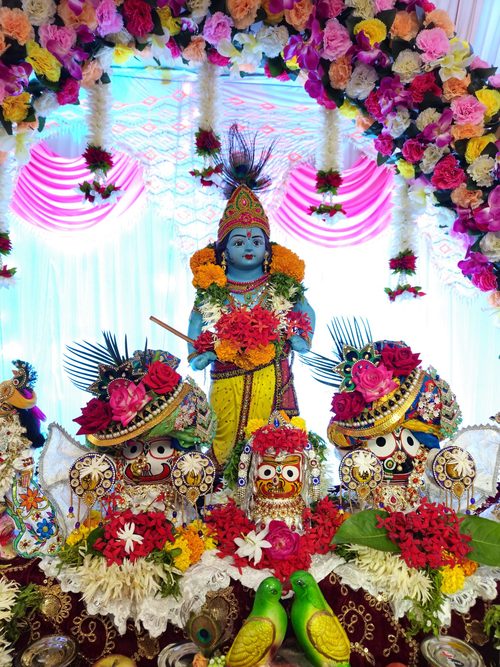Lord Krishna decorated on the altar