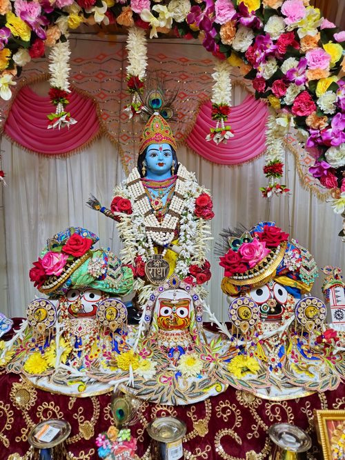 Deities dressed for a festival